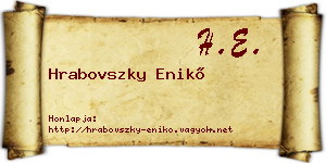 Hrabovszky Enikő névjegykártya